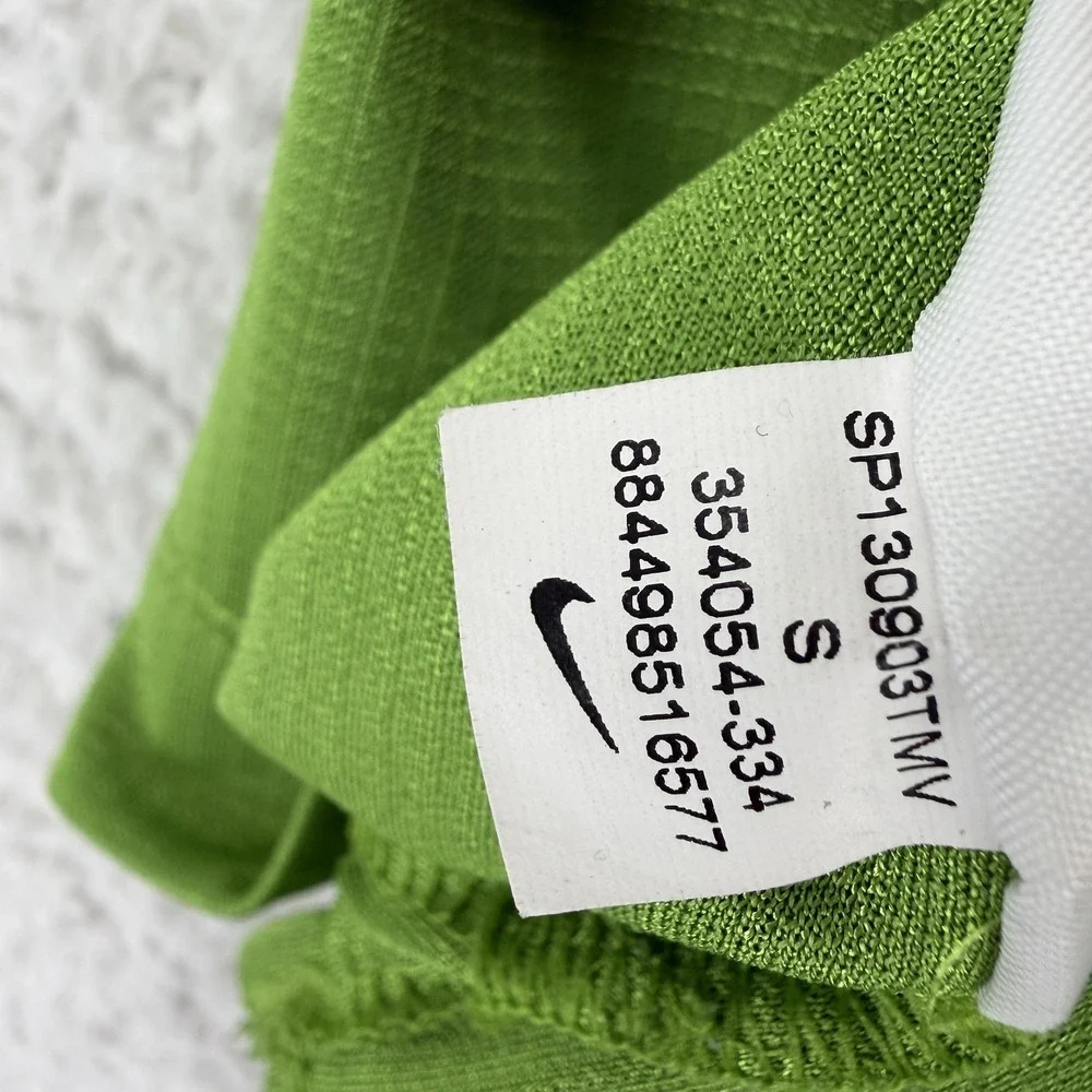 Nike Golf Polo Shirt Mens Small Green Solid Dri-FIT Knit Golf Performance Top